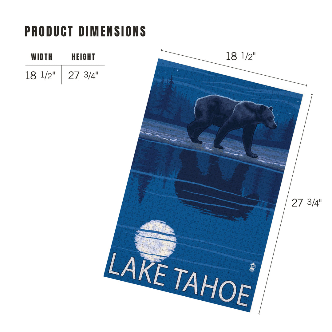 Lake Tahoe, California, Bear at Night, Jigsaw Puzzle