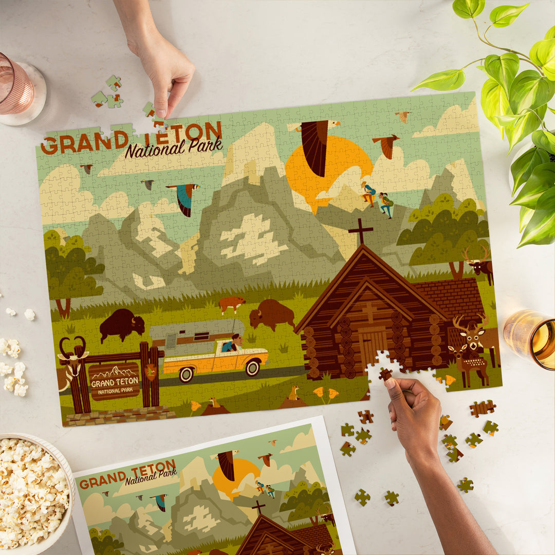 Grand Teton National Park, Wyoming, Geometric Experience Collection, Jigsaw Puzzle