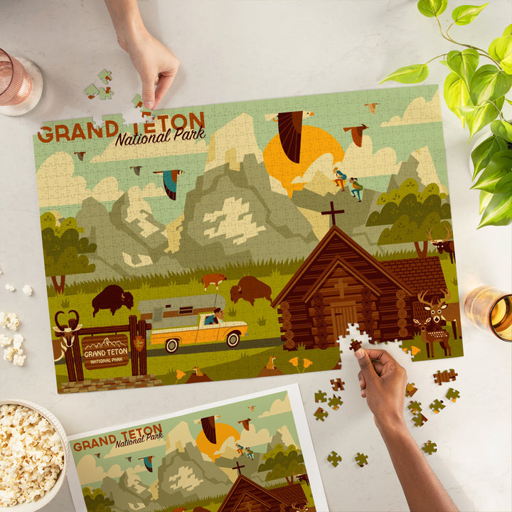 Grand Teton National Park, Wyoming, Geometric Experience Collection, Jigsaw Puzzle