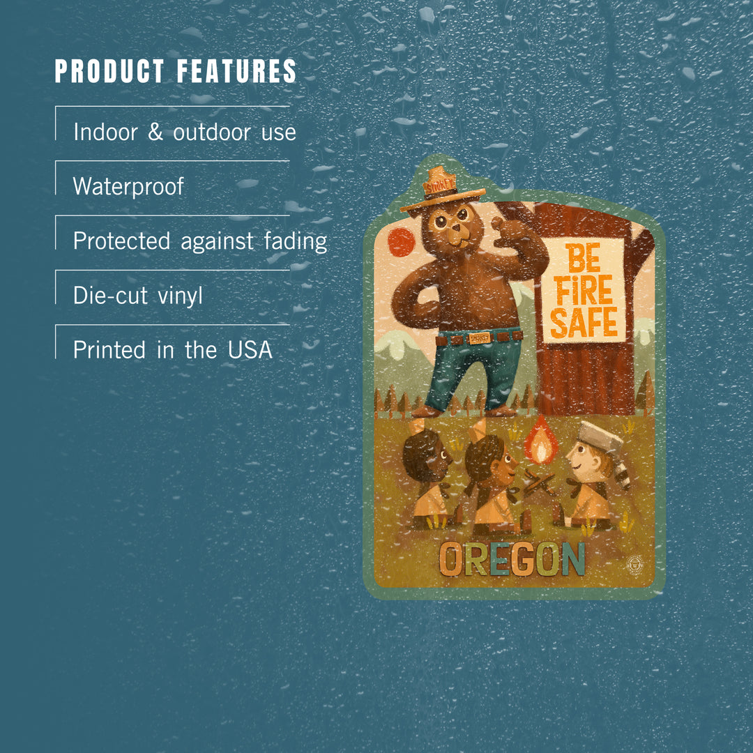 Oregon, Smokey Bear, Fire Safety School, Vinyl Sticker