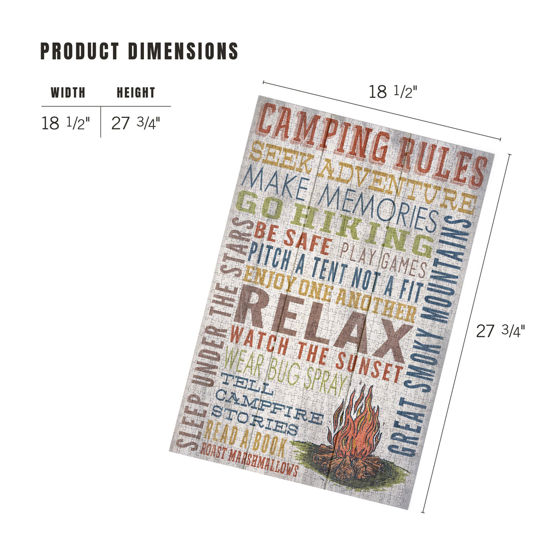 Great Smoky Mountains, Tennessee, Camping Rules, Rustic, Jigsaw Puzzle