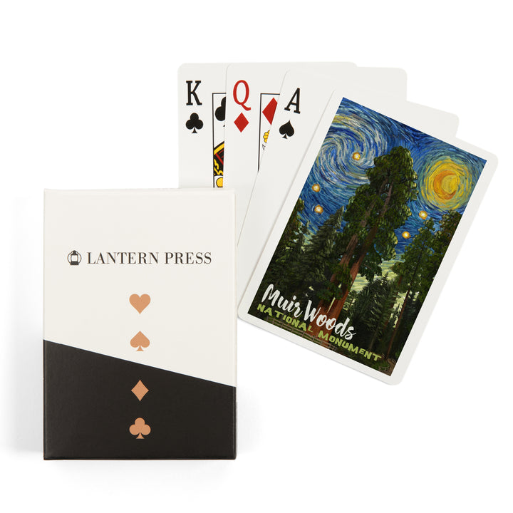 Playing Cards, Muir Woods National Monument, California, Starry Night National Park Series, 52 Card Deck with Jokers in Box, Unique Art