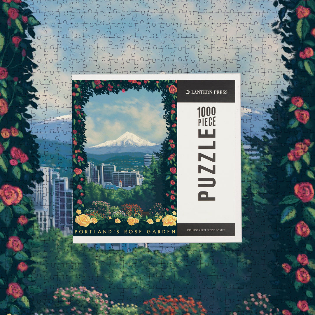 Portland, Oregon, Rose Garden, Artwork, 1000 Piece Jigsaw Puzzle