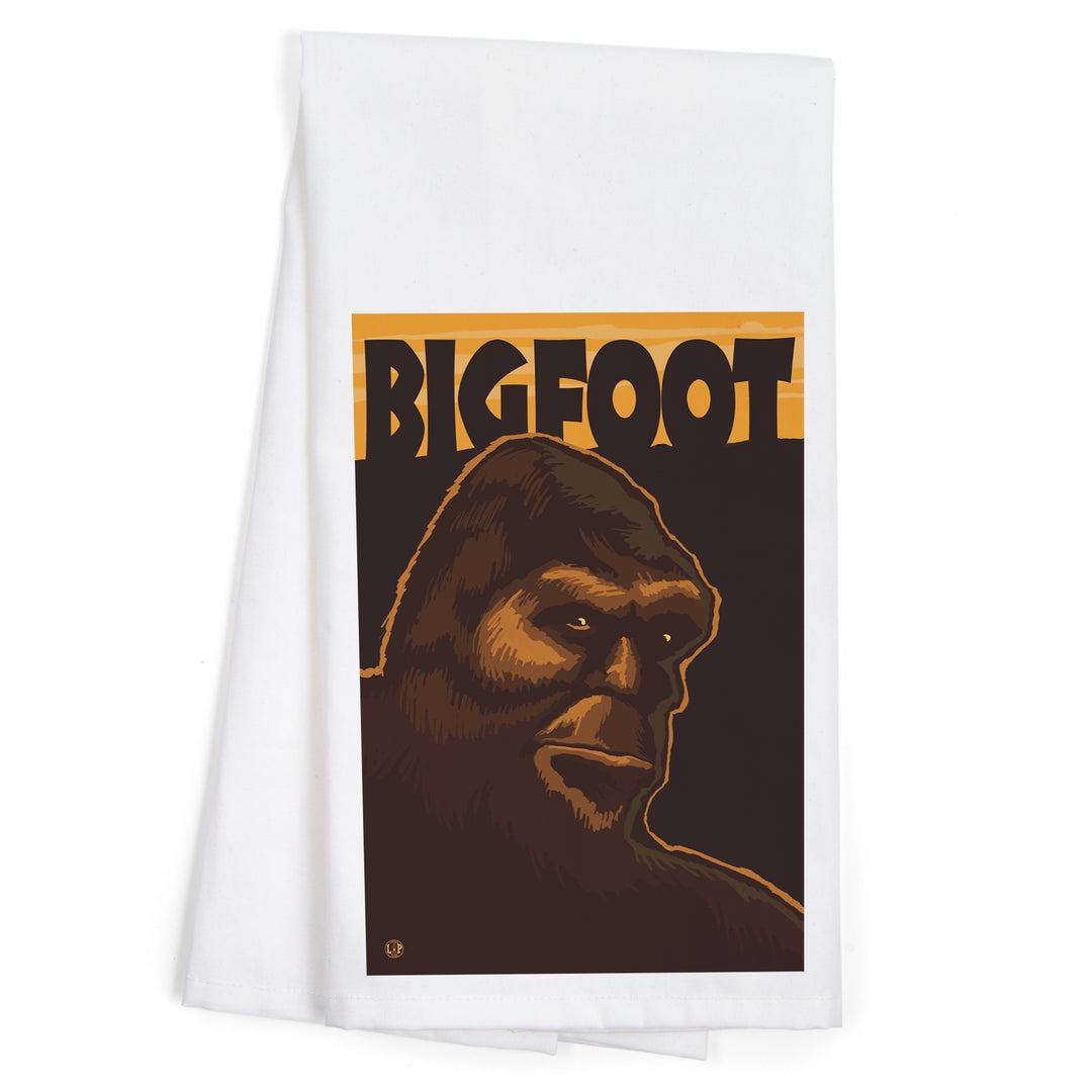 Bigfoot Face, Organic Cotton Kitchen Tea Towels