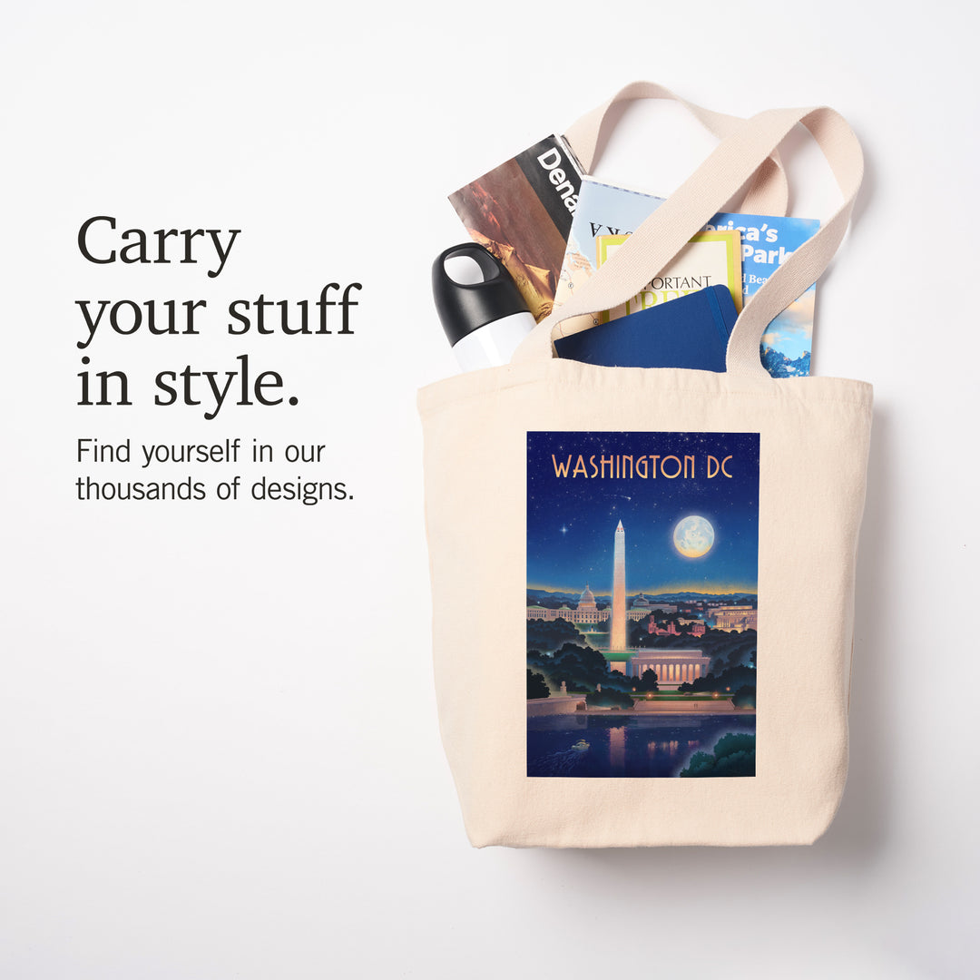 Washington, DC, Lithograph City Series, Night Skyline, Tote Bag