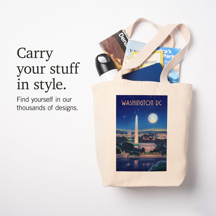 Washington, DC, Lithograph City Series, Night Skyline, Tote Bag
