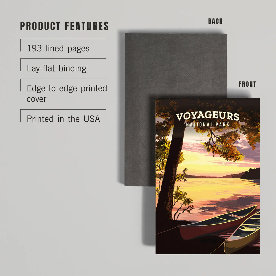 Lined 6x9 Journal, Voyageurs National Park, Minnesota, Painterly National Park Series, Lay Flat, 193 Pages, FSC paper