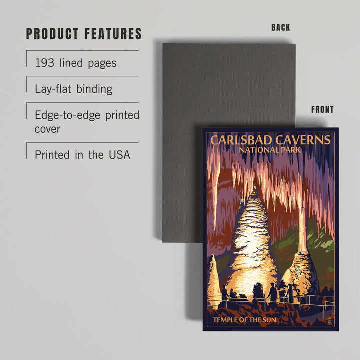 Lined 6x9 Journal, Carlsbad Caverns National Park, New Mexico, Temple of the Sun, Painterly Series, Lay Flat, 193 Pages, FSC paper