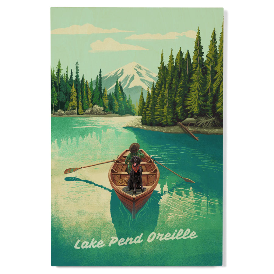 Lake Pend Oreille, Idaho, Get Outside Series, Quiet Explorer, Boating, Mountain, Wood Signs and Postcards - Lantern Press