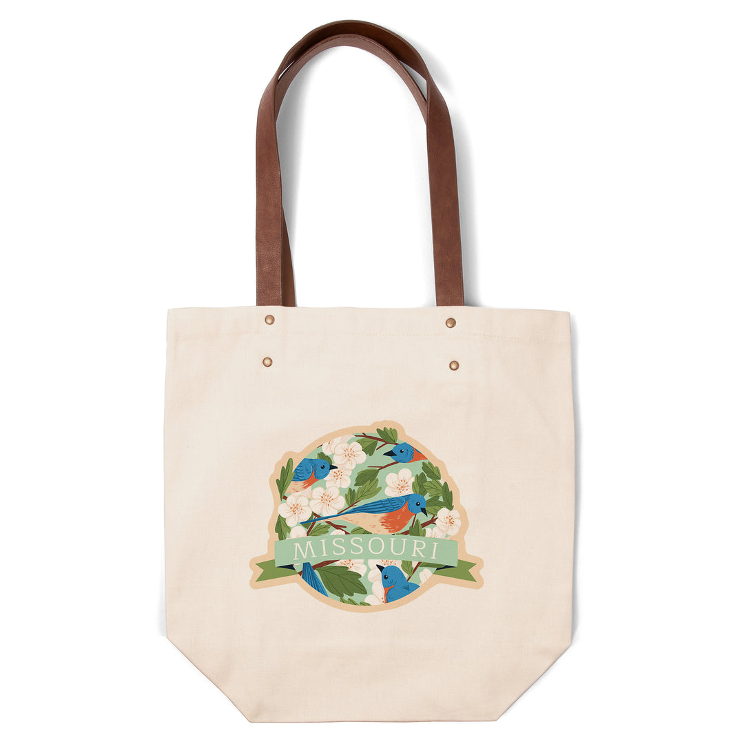 Missouri, State Bird and Flower Collection, Bluebird and Hawthorn Pattern, Contour, Accessory Go Bag