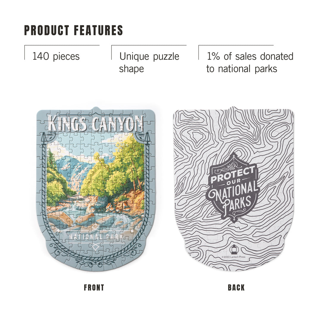Lantern Press Mini Shaped Adult Jigsaw Puzzle, Protect Our National Parks (Kings Canyon)