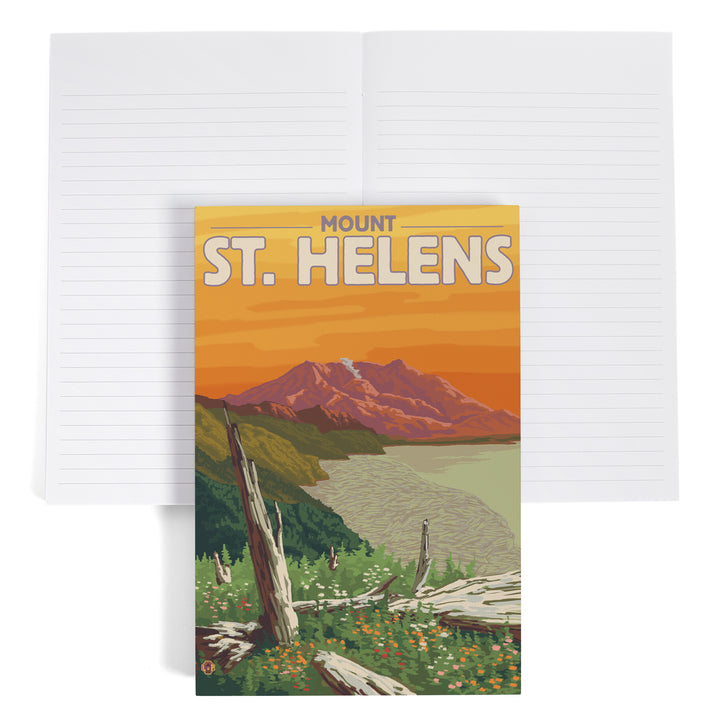 Lined 6x9 Journal, Mount St. Helens, Washington, Sunset View, Lay Flat, 193 Pages, FSC paper