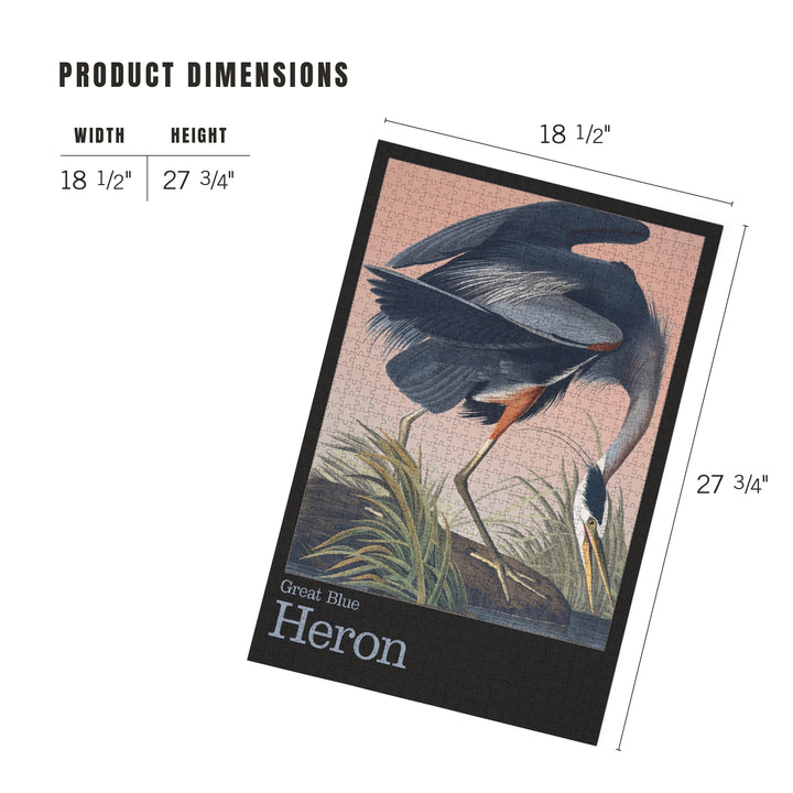 Audubon Birds of North America, Blue Heron, 1000 Piece Jigsaw Puzzle