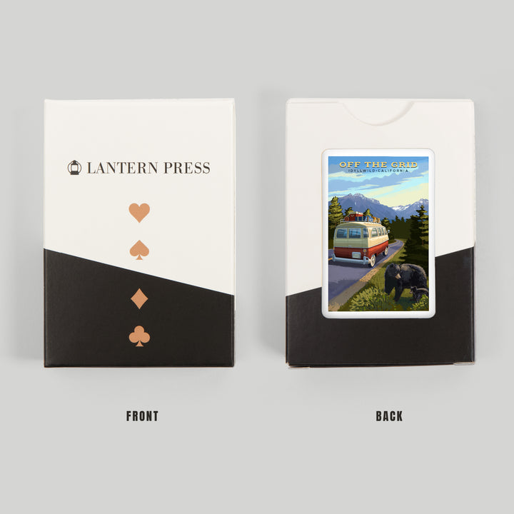 Playing Cards, Idyllwild, California, Off the Grid, Camper Van and Wildlife, 52 Card Deck with Jokers in Box, Unique Art
