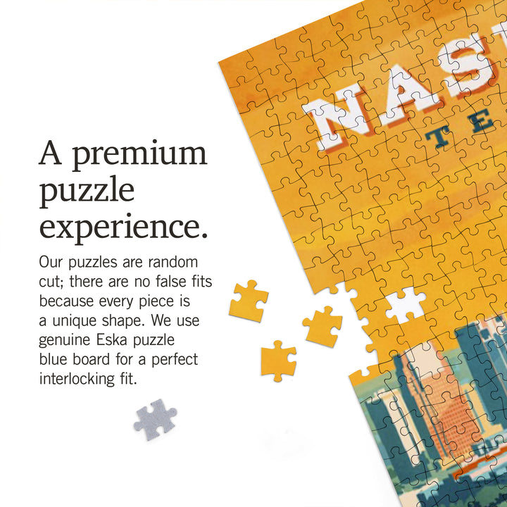 Nashville, Tennessee, Painterly, City Series, 1000 Piece Jigsaw Puzzle