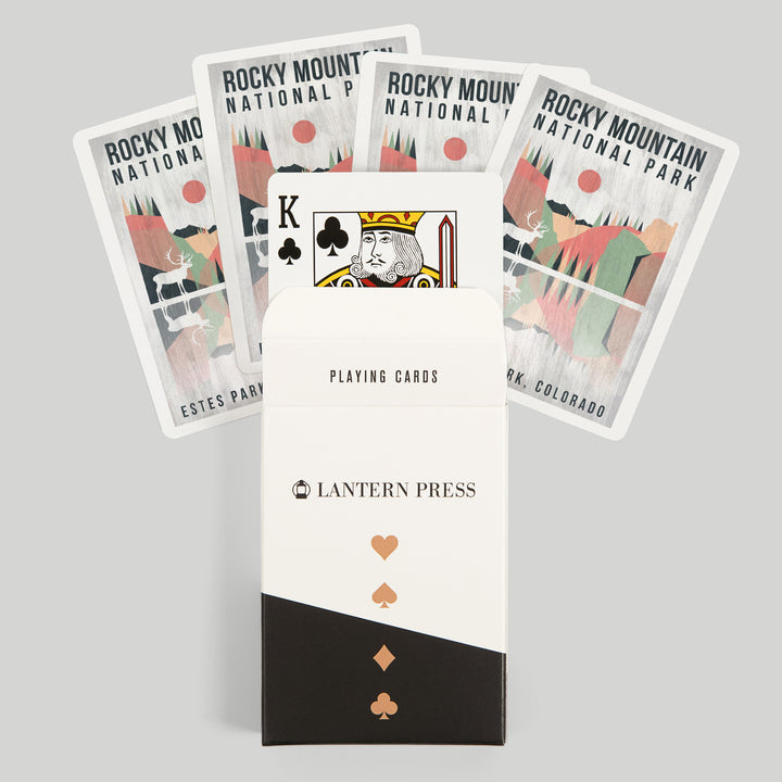 Playing Cards, Rocky Mountain National park, Estes park, Colorado, Elk, Geometric Opacity Press, 52 Card Deck with Jokers in Box, Unique Art