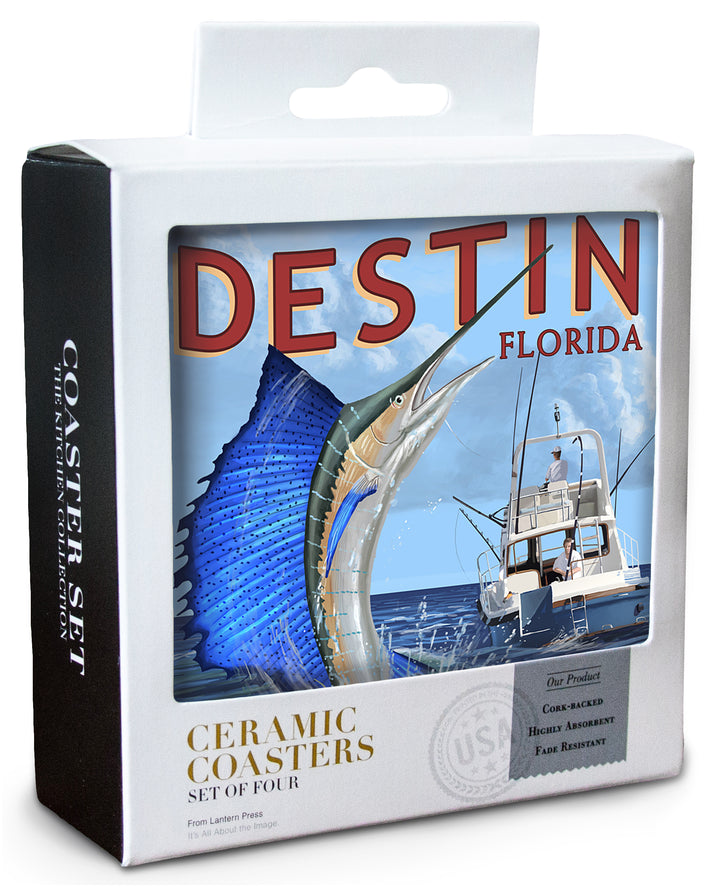 Destin, Florida, Sailfish, Coaster Set