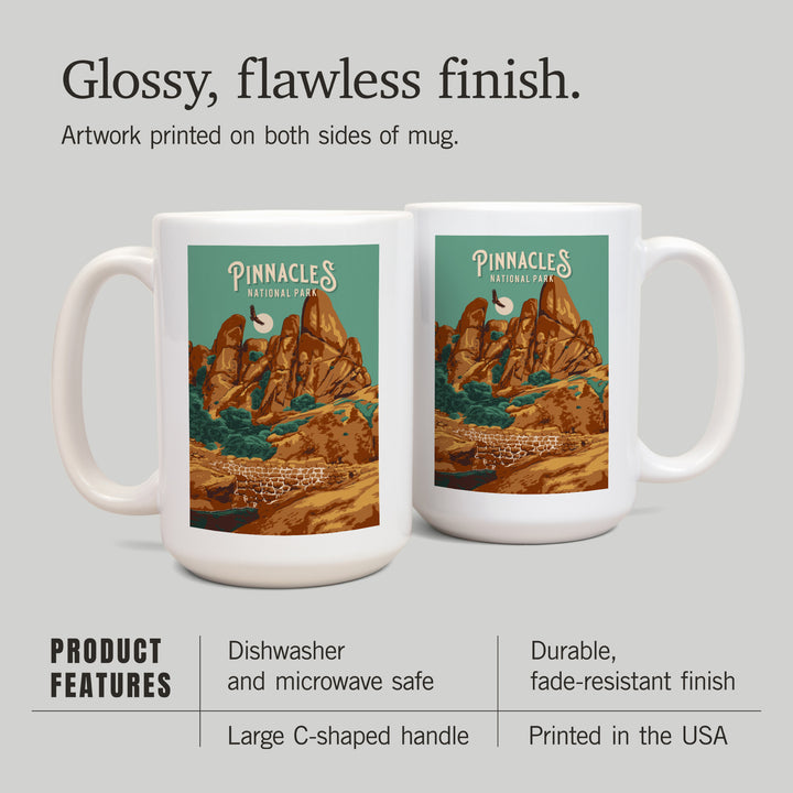 Pinnacles National Park, California, Painterly National Park Series, Ceramic Mug