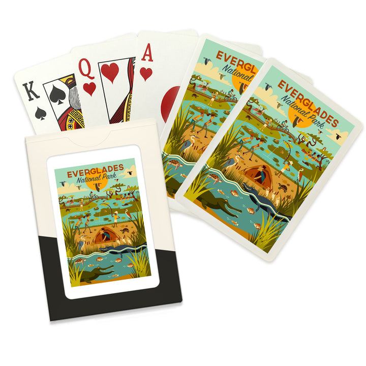 Playing Cards, Everglades National Park, Florida, Geometric, 52 Card Deck with Jokers in Box, Unique Art