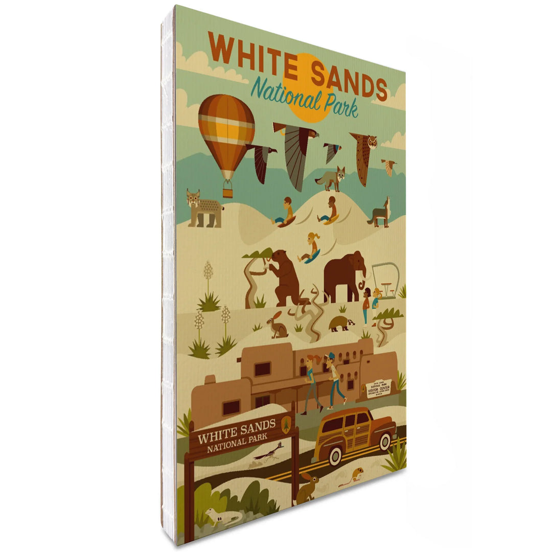 Lined 6x9 Journal, White Sands National Park, New Mexico, Geometric National Park Series, Lay Flat, 193 Pages, FSC paper