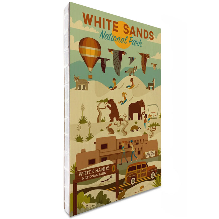 Lined 6x9 Journal, White Sands National Park, New Mexico, Geometric National Park Series, Lay Flat, 193 Pages, FSC paper