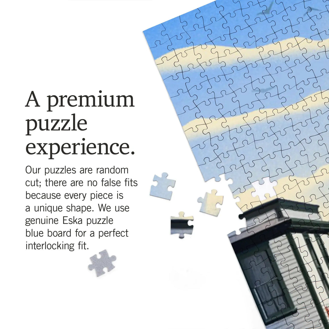 Skagway, Alaska, Lithograph, Main Street, Jigsaw Puzzle