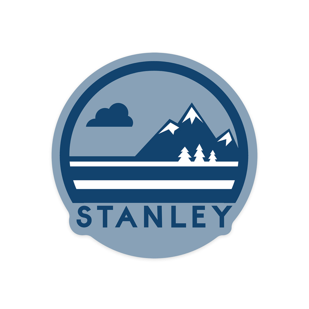 Stanley, Idaho, Mountain & Trees, Contour, Lantern Press Artwork, Vinyl Sticker