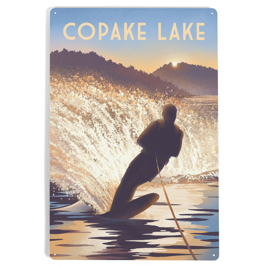 Copake Lake, New York, Get Outside Series, Wake Surfing, Metal Signs - Lantern Press