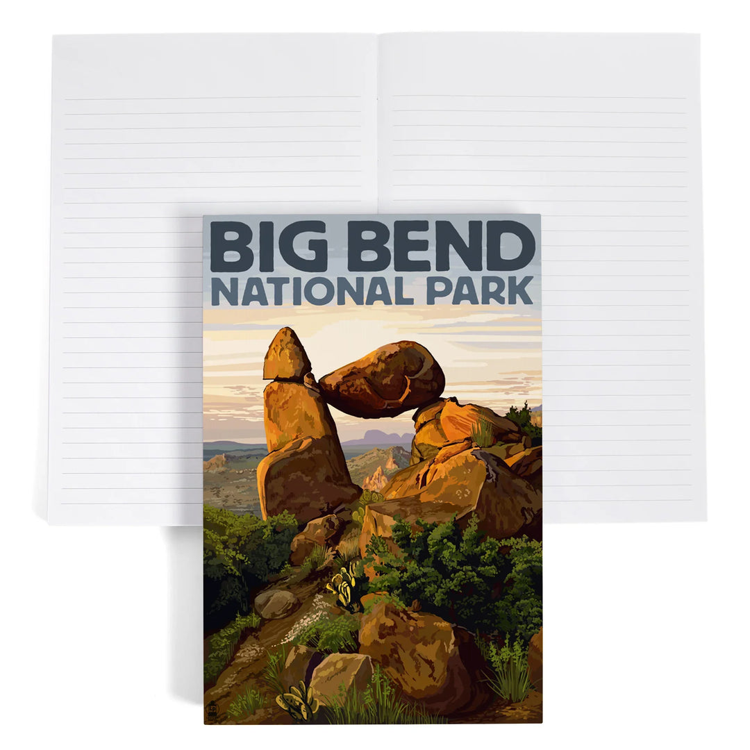 Lined 6x9 Journal, Big Bend National Park, Texas, Rock Formation, Lay Flat, 193 Pages, FSC paper