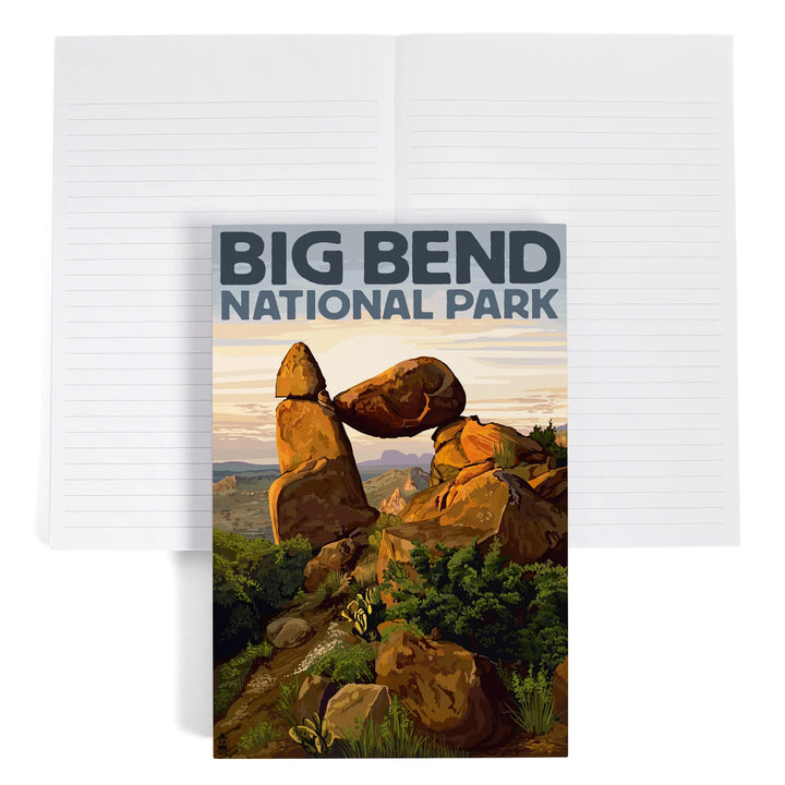 Lined 6x9 Journal, Big Bend National Park, Texas, Rock Formation, Lay Flat, 193 Pages, FSC paper