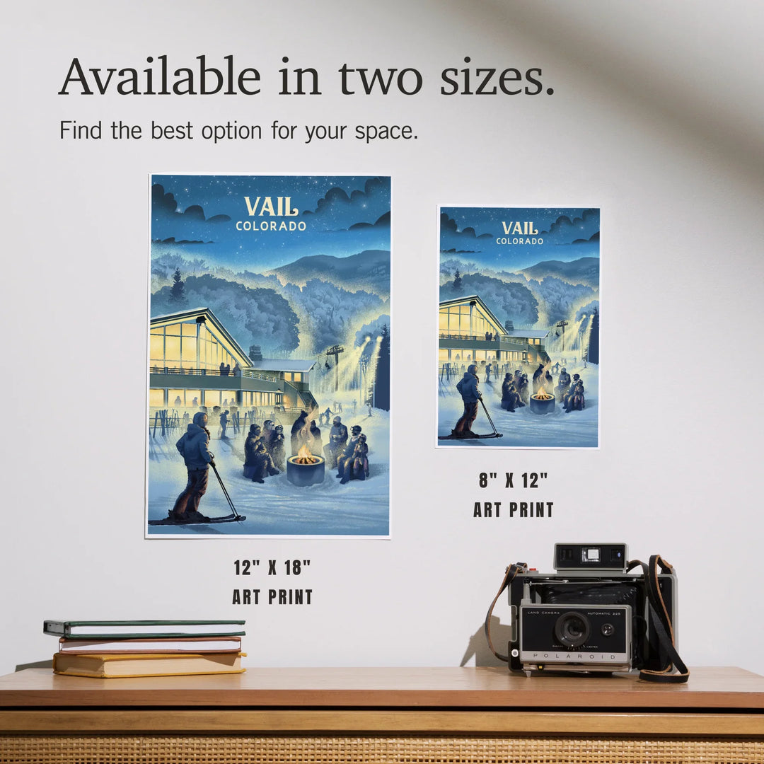 Vail, Colorado, Lithograph, Snow Lodge, Art & Giclee Prints
