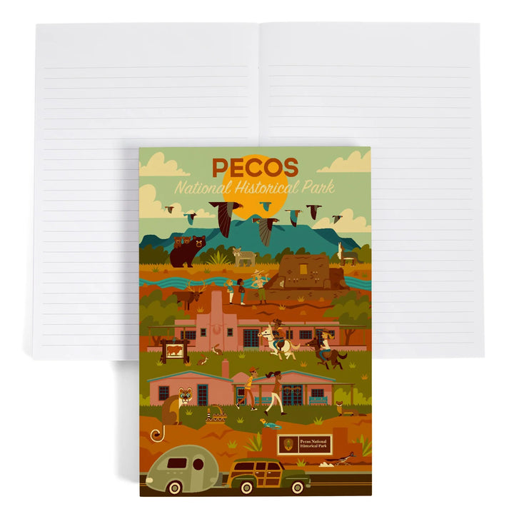 Lined 6x9 Journal, Pecos National Historical Park, New Mexico, Geometric, Lay Flat, 193 Pages, FSC paper