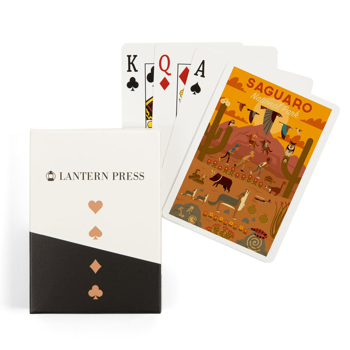Playing Cards, Saguaro National Park, Arizona, Geometric National Park Series, 52 Card Deck with Jokers in Box, Unique Art