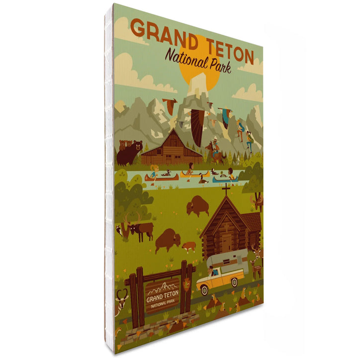 Lined 6x9 Journal, Grand Teton National Park, Wyoming, Geometric National Park Collection, Lay Flat, 193 Pages, FSC paper