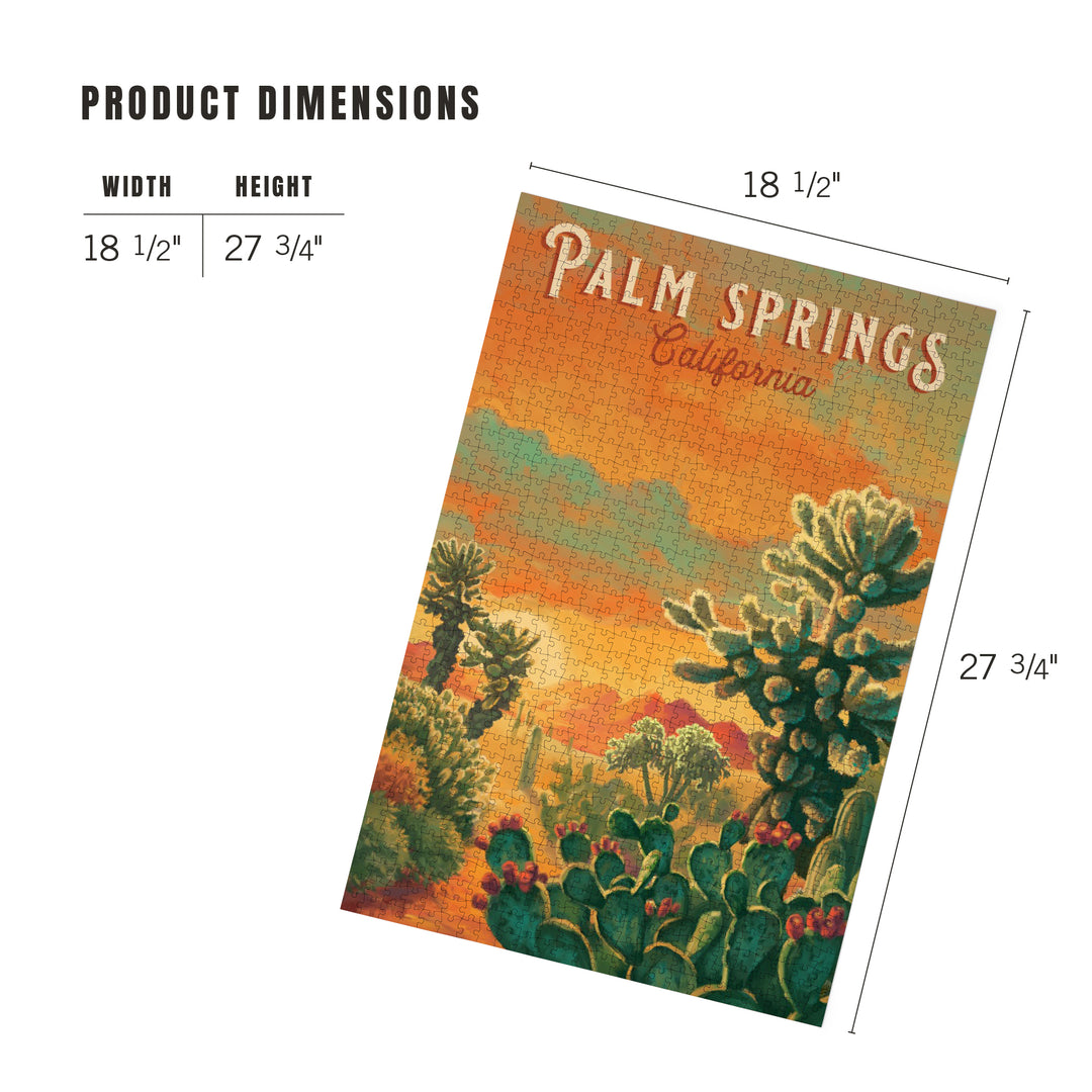 Palm Springs, California, Oil Painting Series, Cholla Cactus, 1000 Piece Jigsaw Puzzle