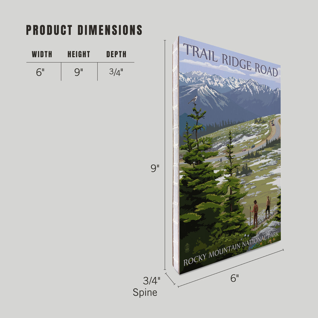 Lined 6x9 Journal, Rocky Mountain National Park, Colorado, Trail Ridge Road, Lay Flat, 193 Pages, FSC paper