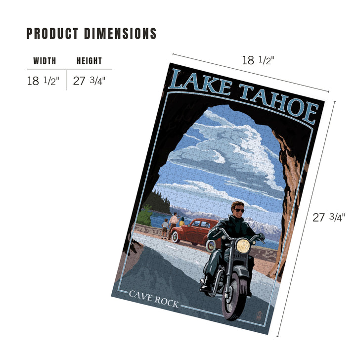 Lake Tahoe, California, Motorcycle Scene, Jigsaw Puzzle