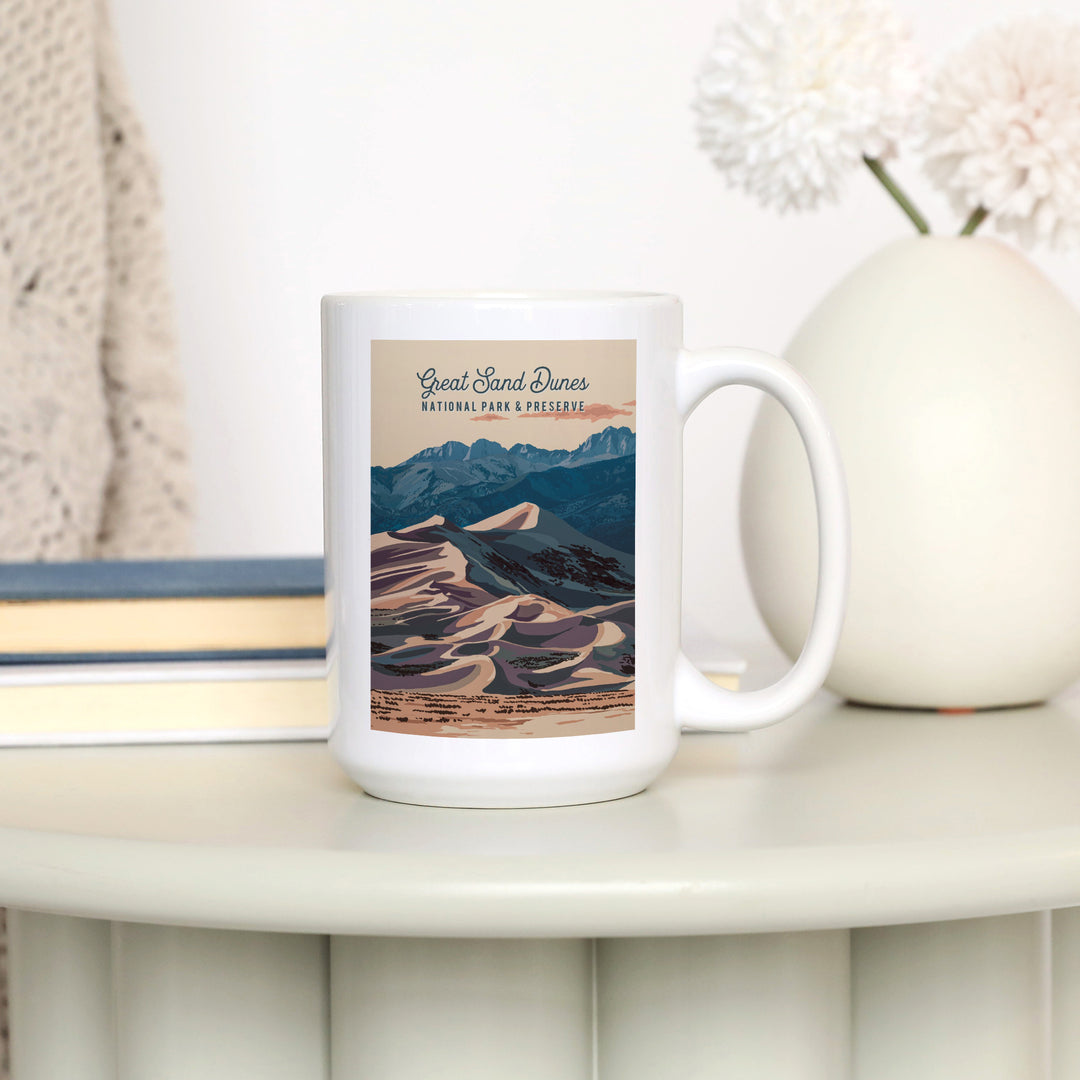 Great Sand Dunes National Park, Colorado, Painterly National Park Series, Ceramic Mug
