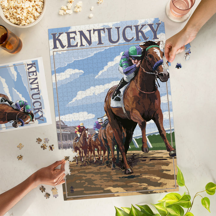 Kentucky, Horse Racing Track Scene, Jigsaw Puzzle
