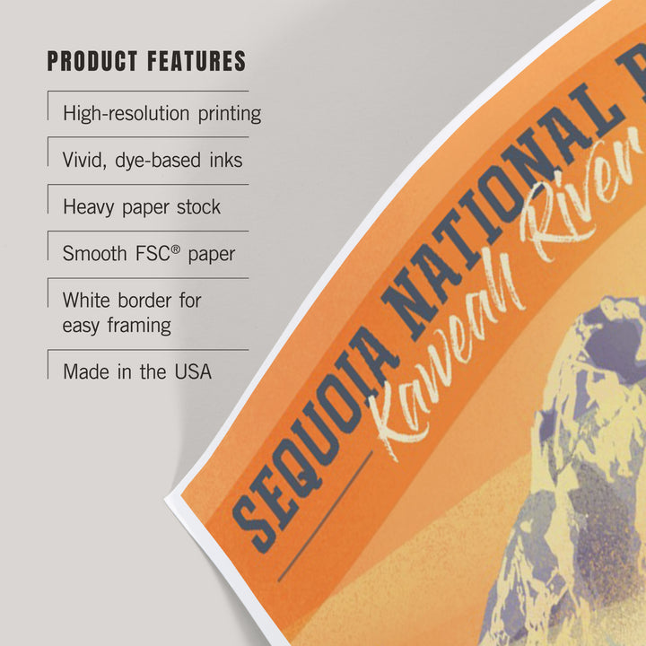 Sequoia National Park, California, Kaweah River, Lithograph, Art & Giclee Prints