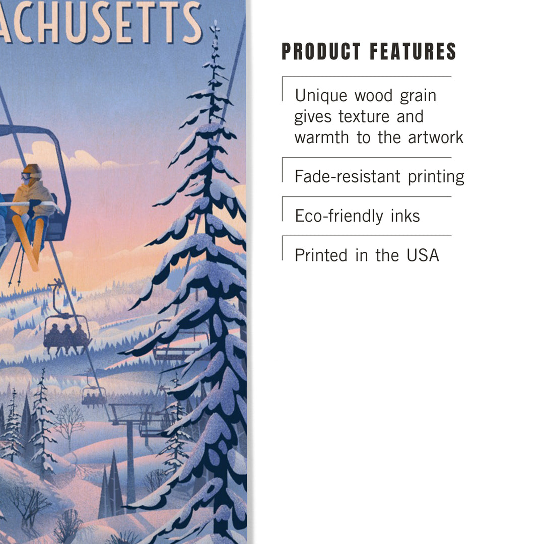 Massachusetts, Chill on the Uphill, Ski Lift, Wood Signs and Postcards