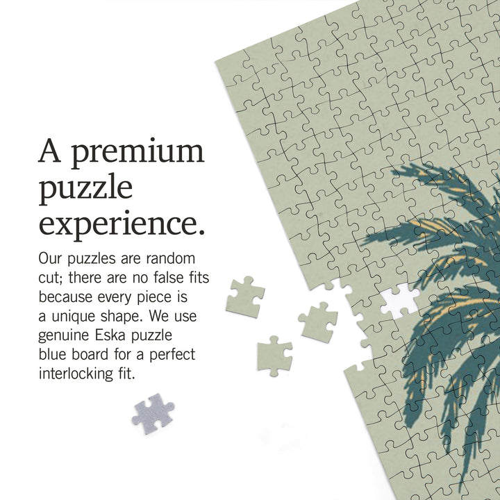 On San Diego Time, Sunset with Palm Tree, 1000 Piece Jigsaw Puzzle