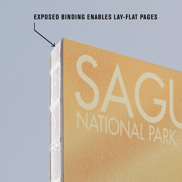 Lined 6x9 Journal, Saguaro National Park, Arizona, Javelina, Lithograph, Lay Flat, 193 Pages, FSC paper
