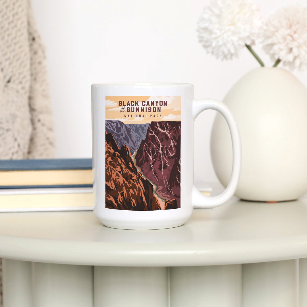 Black Canyon of the Gunnison National Park, Colorado, Painterly National Park Series, Ceramic Mug