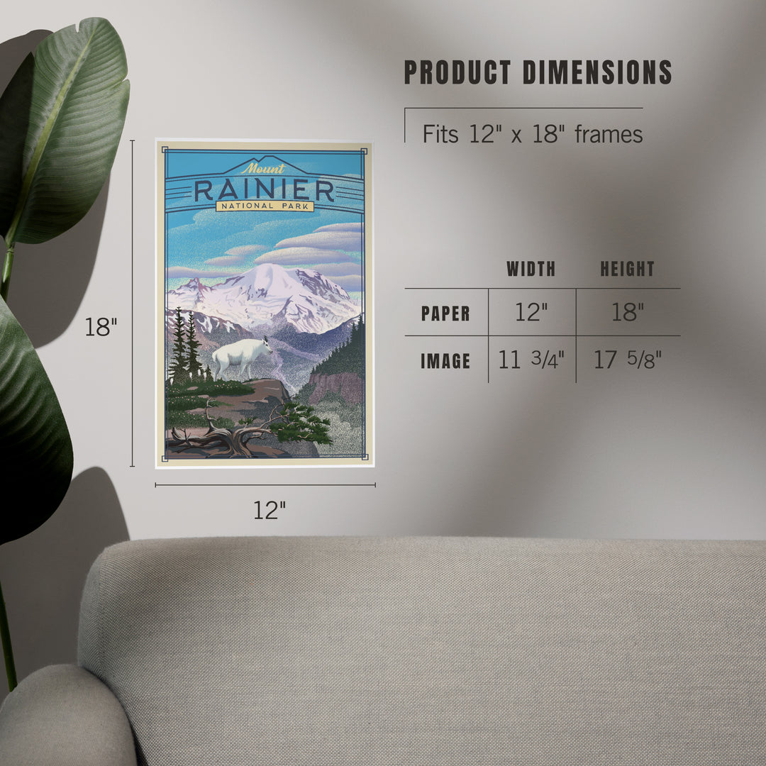 Mt. Rainier National Park, Lithograph National Park Series, Art & Giclee Prints