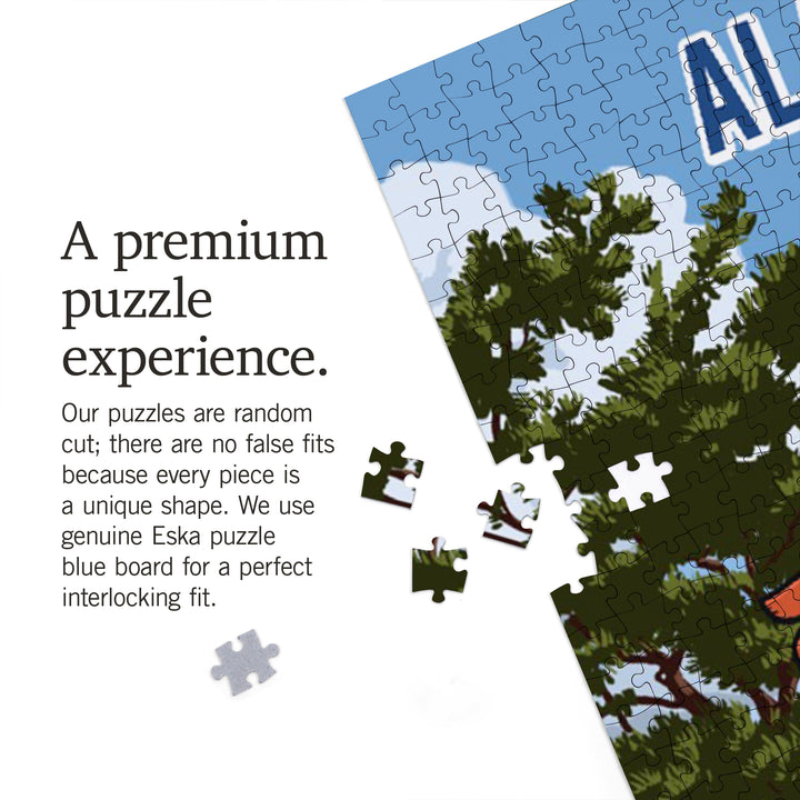 Alabama, Signpost, Lake and Eagle, Jigsaw Puzzle
