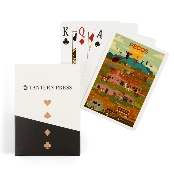 Playing Cards, Pecos National Historical Park, New Mexico, Geometric, 52 Card Deck with Jokers in Box, Unique Art