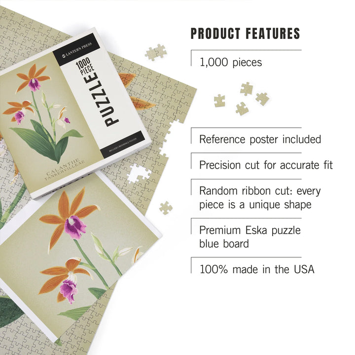 Phaius, Orchid, Vintage Flora, 1000 Piece Jigsaw Puzzle