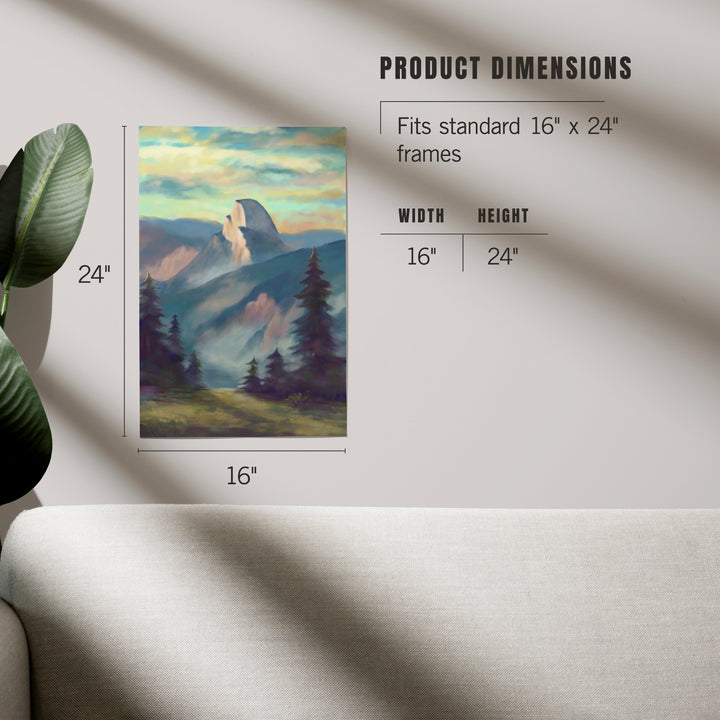 Yosemite National Park, California, Half Dome, Oil Painting, Art & Giclee Prints