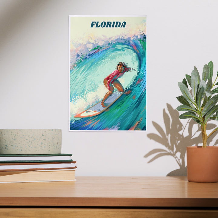 Florida, Vitamin Sea, Coastal Series, Surfer Girl, Art & Giclee Prints - Lantern Press